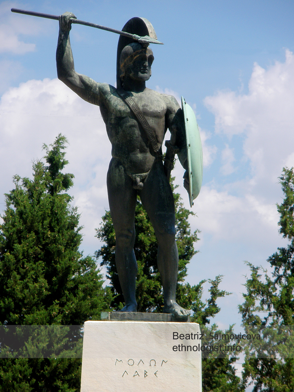 Socha spartského krále Leónidase. Foto: Beatriz Šajmovičová, Olympus, 2010. 