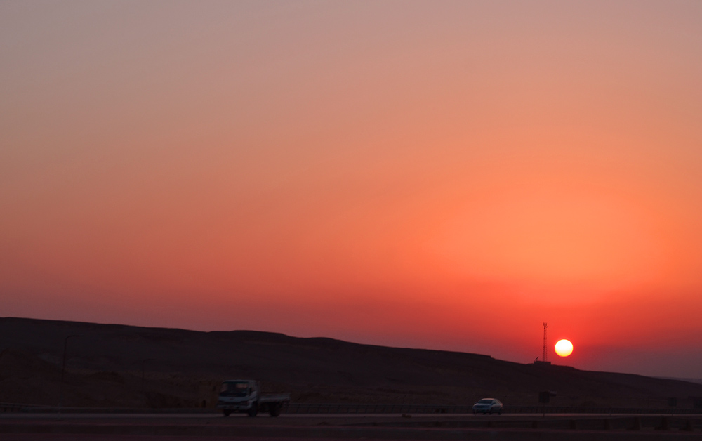 Sunset in Egyptian Desert. Photo: Barbora Sajmovicova, 2011.