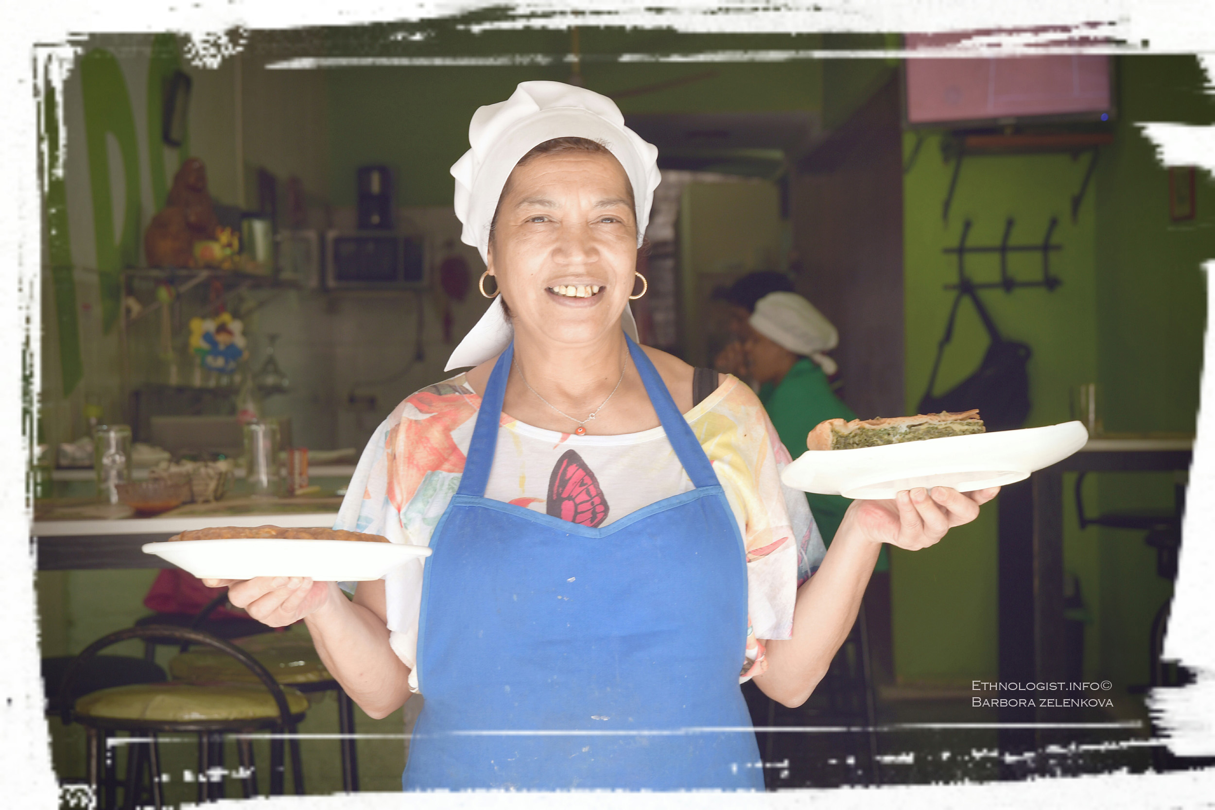 Rotisería Maido v Montevideu a její šéfkuchařka Kristina se špenátovou tortou. Foto: Barbora Zelenková, 2016.